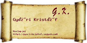 Győri Kristóf névjegykártya